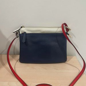 Aldo cross body bag tricolour navy white brown